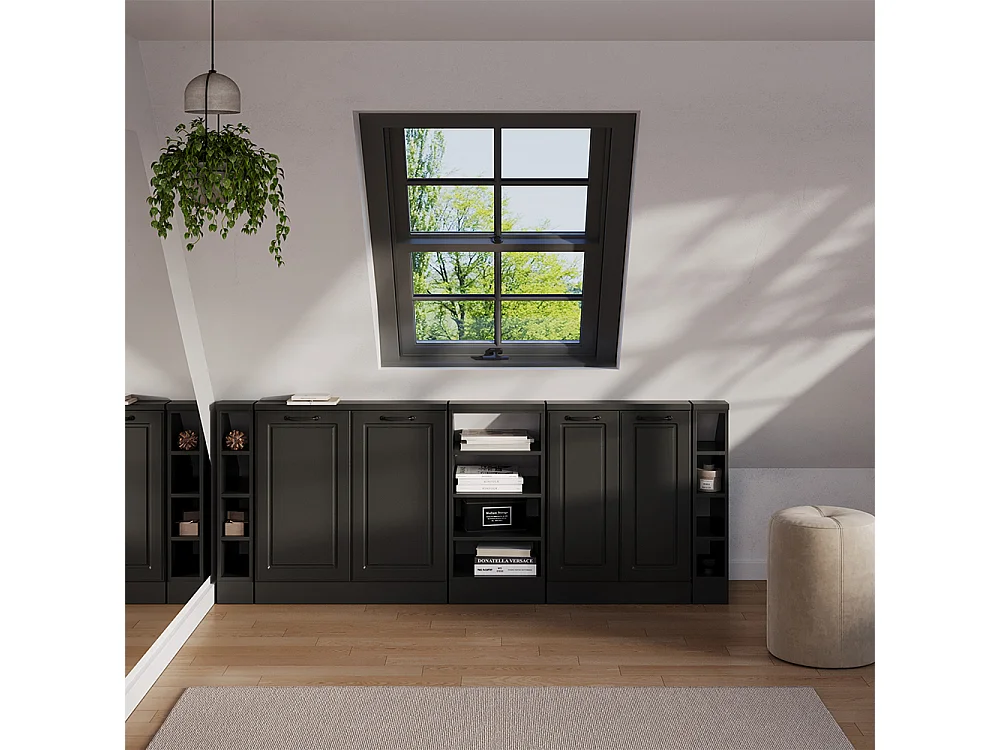 Ensembles de meuble de rangement sous pente anthracite maison de campagne/anthracite 210x46x81.6 rion
