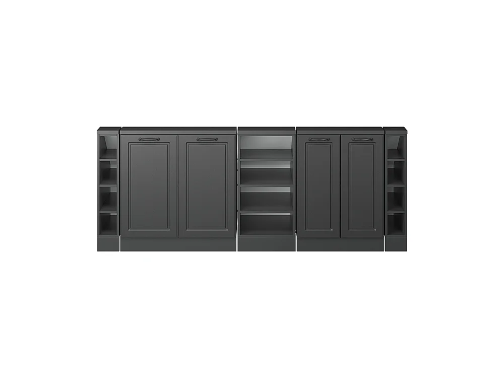 Ensembles de meuble de rangement sous pente anthracite maison de campagne/anthracite 210x46x81.6 rion