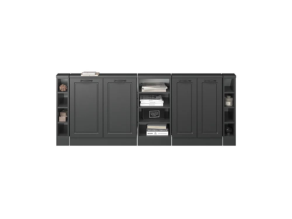 Ensembles de meuble de rangement sous pente anthracite maison de campagne/anthracite 210x46x81.6 rion