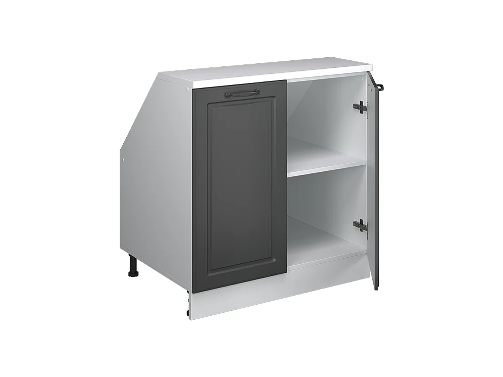 Meuble de rangement sous pente anthracite campagne 80x60x81.6 rion