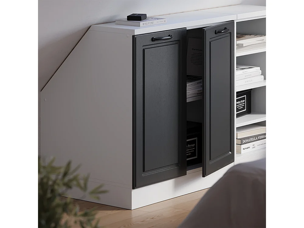 Meuble de rangement sous pente anthracite campagne 80x60x81.6 rion