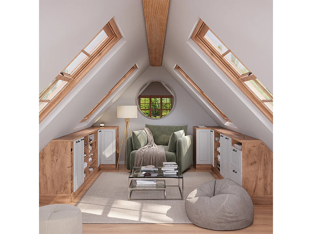 Dachschrägenschrank weiß landhaus 80x60x81.6 rion