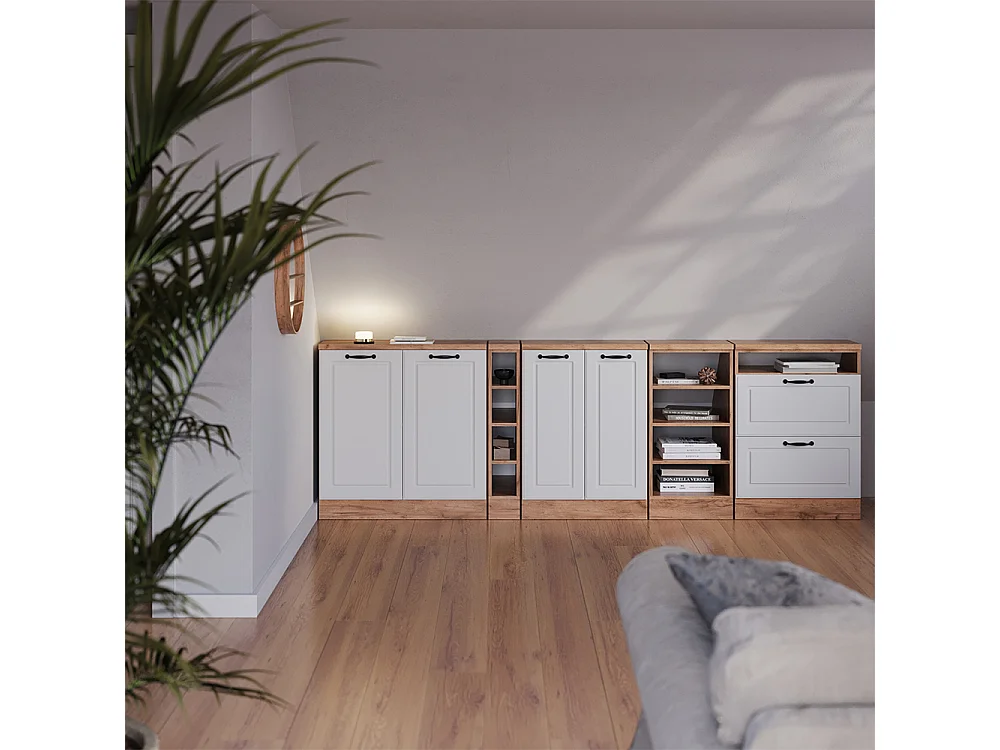 Dachschrägenschrank weiß landhaus 80x60x81.6 rion
