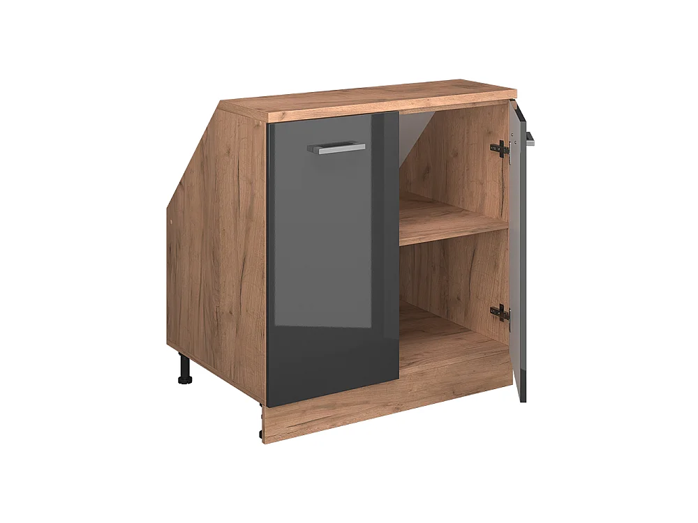 Dachschrägenschrank anthrazit hochglanz 80x60x81.6 rion