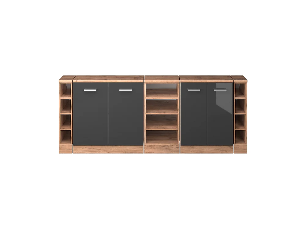 Dachschrägenschrank-Set anthrazit hochglanz 210x60x81.6 rion