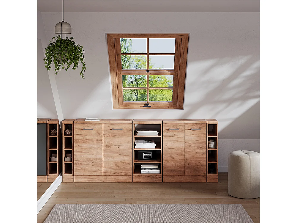 Dachschrägenschrank-Set goldkraft eiche 210x60x81.6 rion