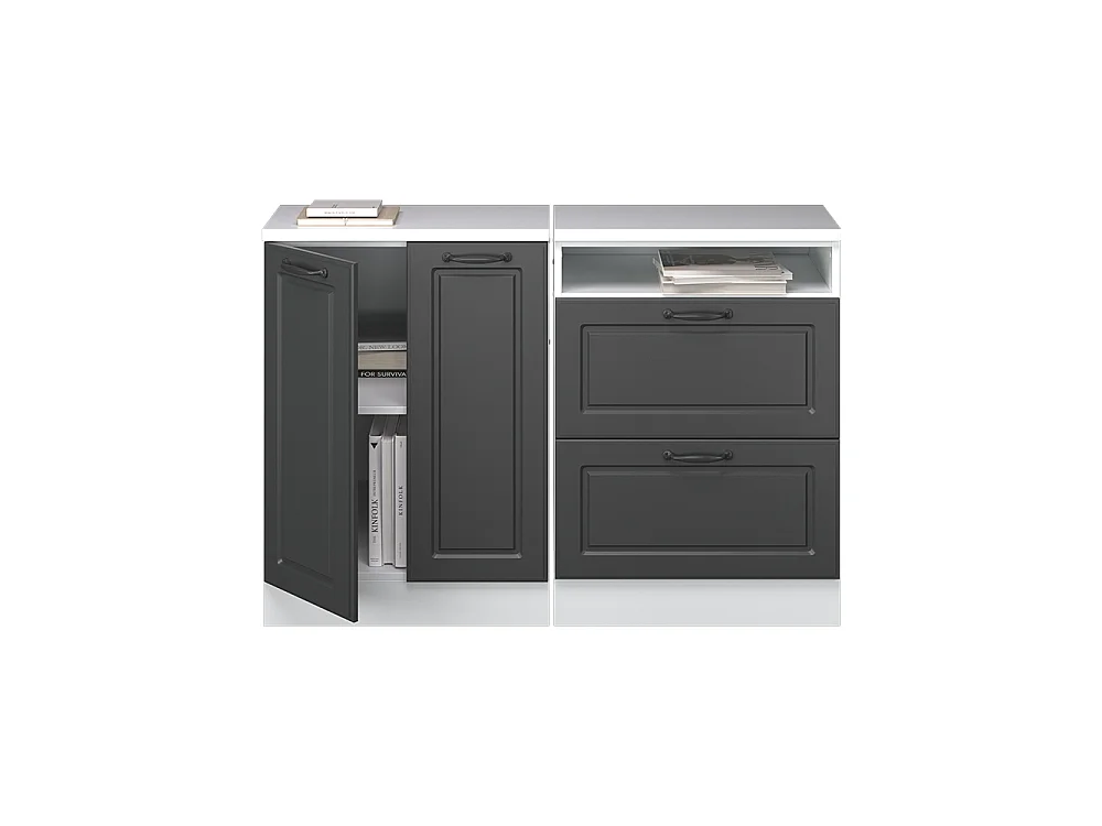 Ensembles de meuble de rangement sous pente anthracite campagne 120x60x81.6 rion