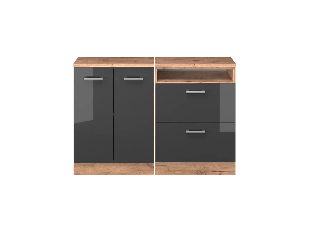 Ensembles de meuble de rangement sous pente anthracite haute brillance 120x60x81.6 rion