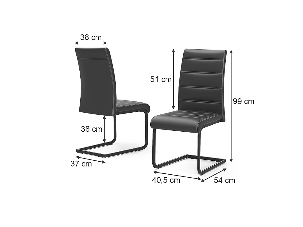 Freischwinger schwarz/schwarz 43x55x99 salvo
