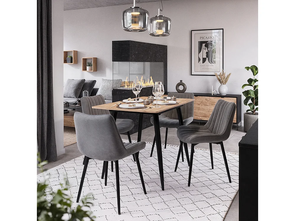 Dining room chair grey/black 51x57x82 ravlo