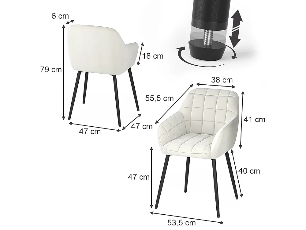 Dining room chair beige 53.5x55.5x79 relio
