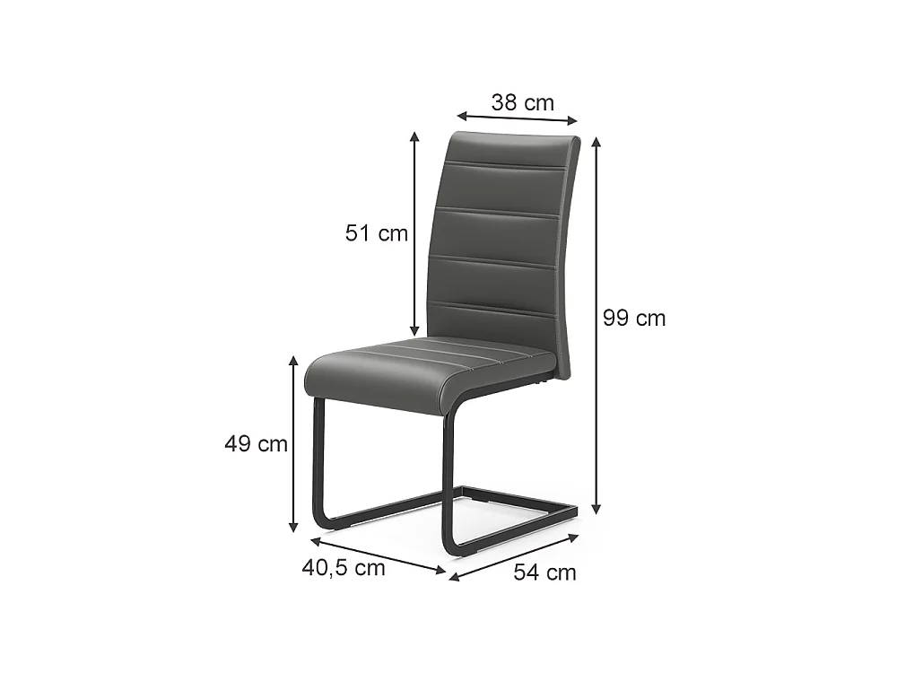 Freischwinger cinza/preto 43x55x99 salvo