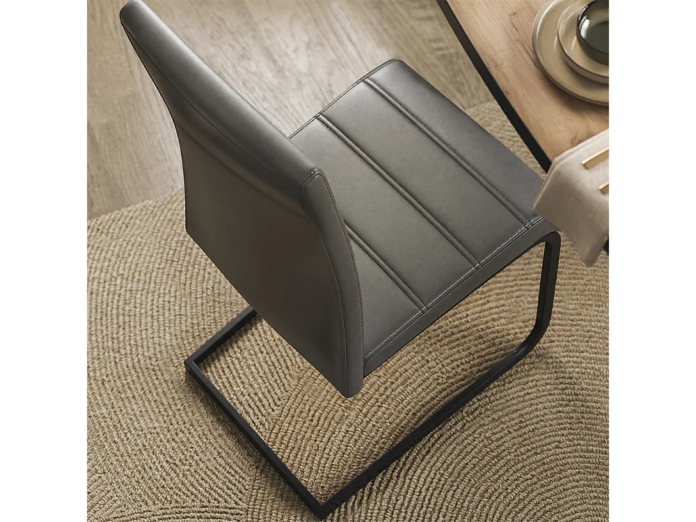 Freischwinger cinza/preto 43x55x99 salvo