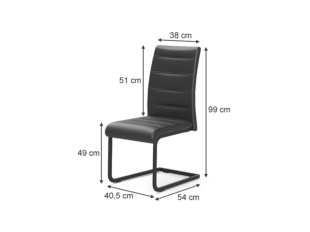 Silla basculante negro/negro 43x55x99 salvo