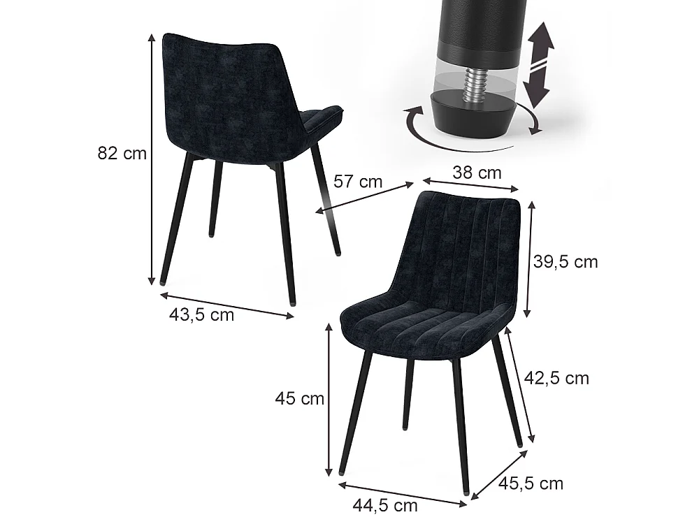 Dining room chair black 51x57x82 ravlo