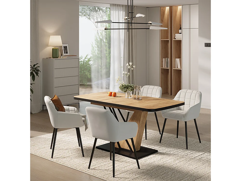 Dining table set goldkraft oak 120x80x77.4 fenaro