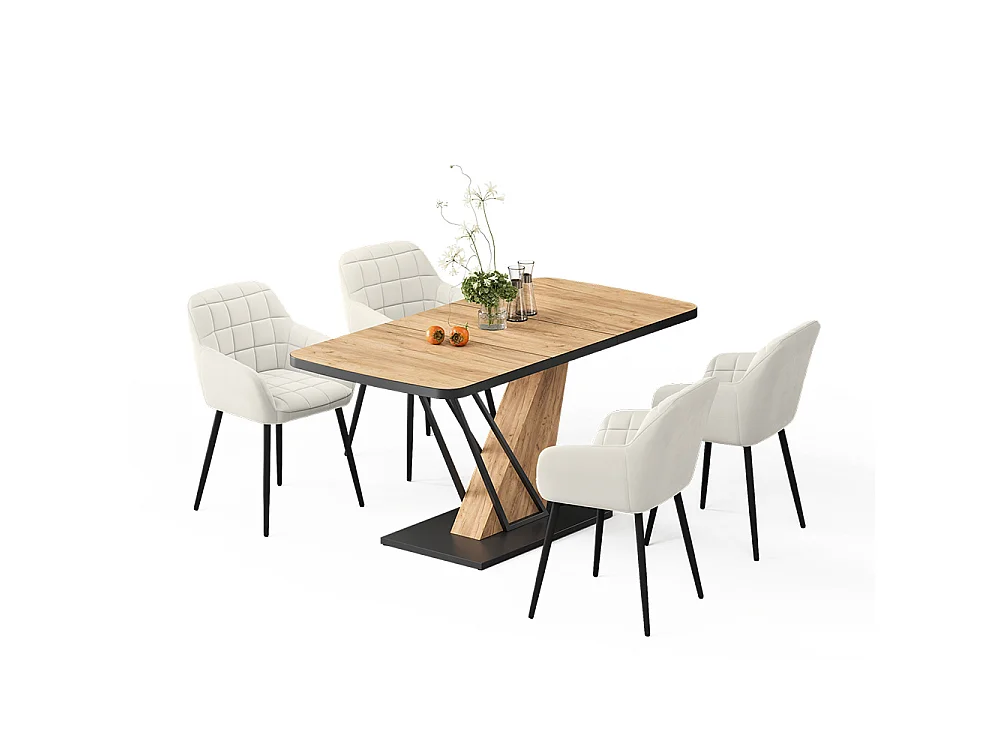 Dining table set goldkraft oak 120x80x77.4 fenaro