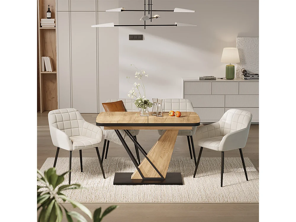 Dining table set goldkraft oak 120x80x77.4 fenaro