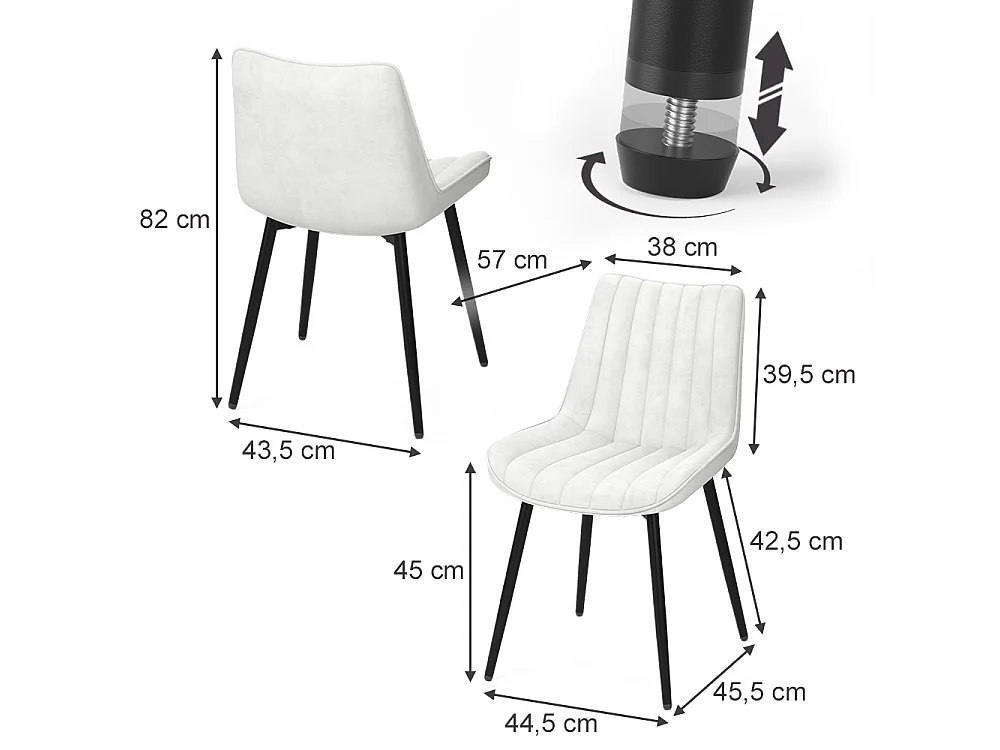Dining room chair beige/black 51x57x82 ravlo