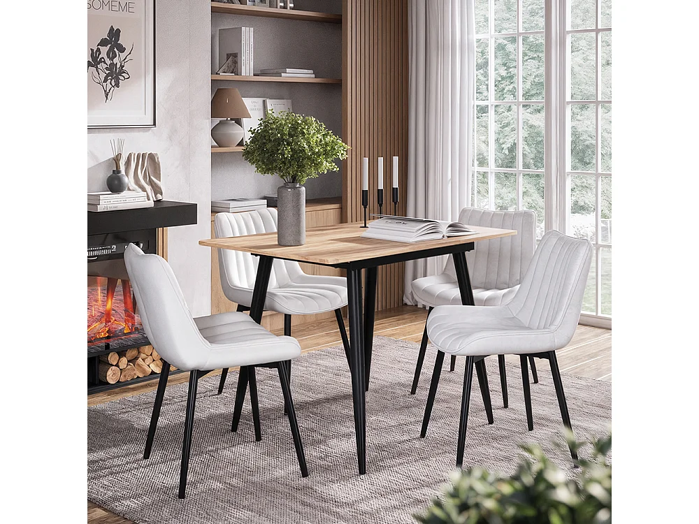 Dining room chair beige/black 51x57x82 ravlo