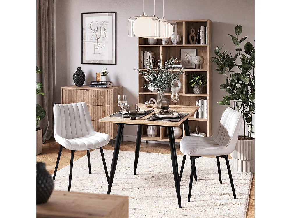 Dining room chair beige/black 51x57x82 ravlo