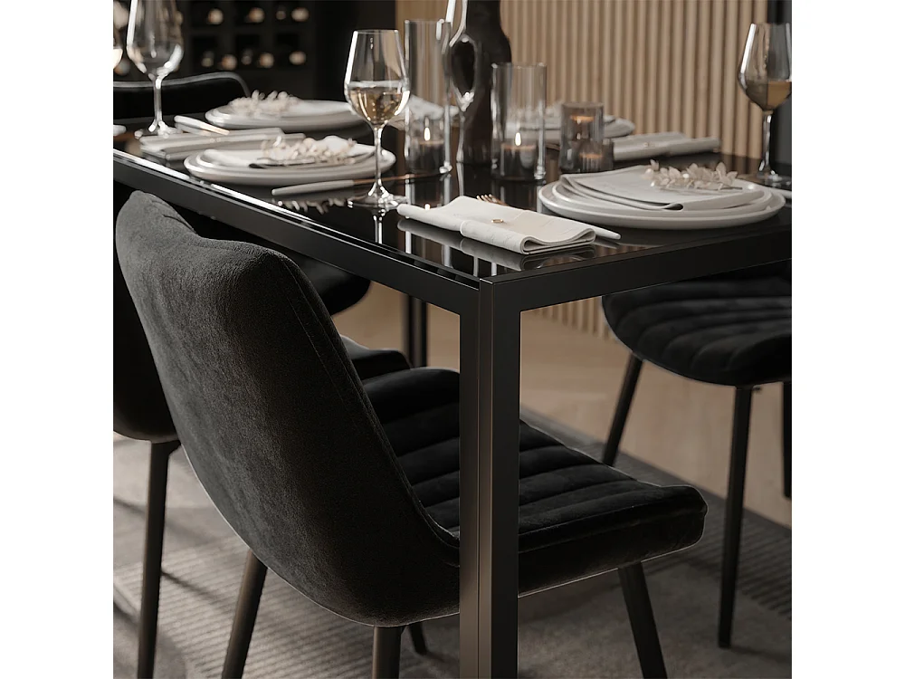 Dining table set black 120x70x74.5 grand