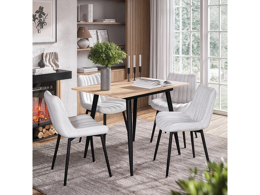 Dining table set goldkraft oak/black 110x70x75 beaver