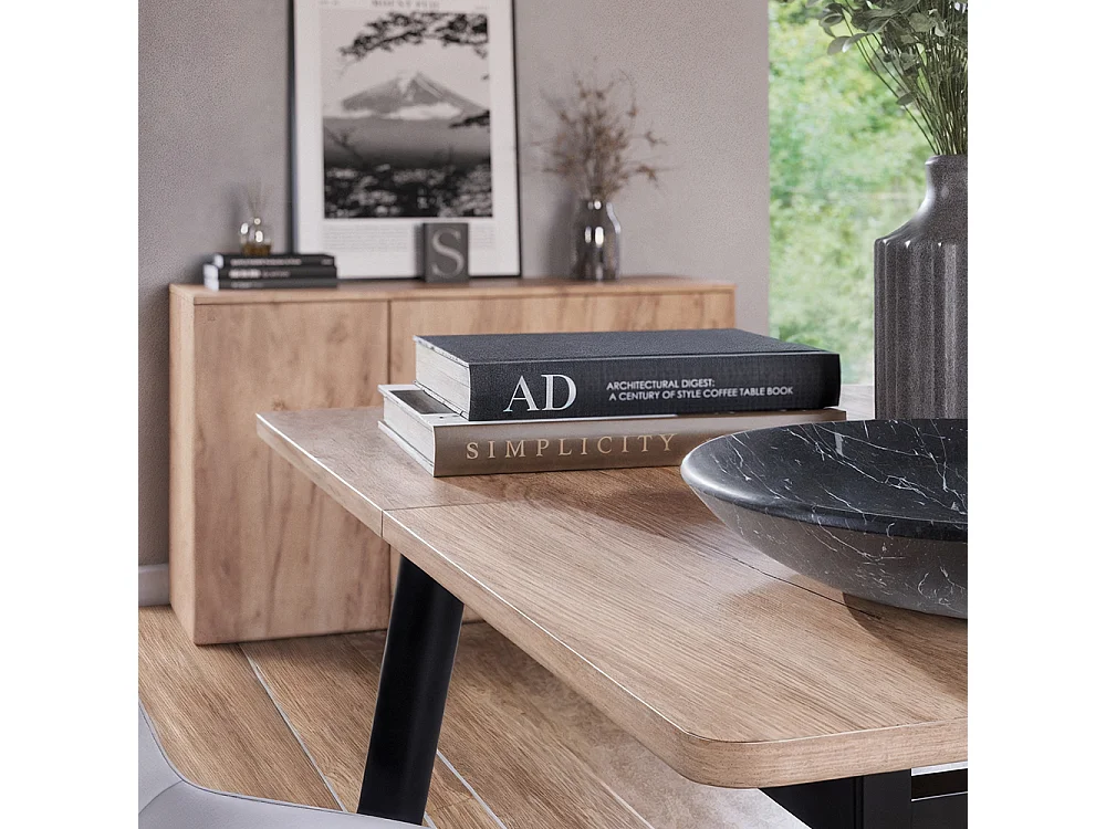 Dining table set goldkraft oak/black 110x70x75 beaver