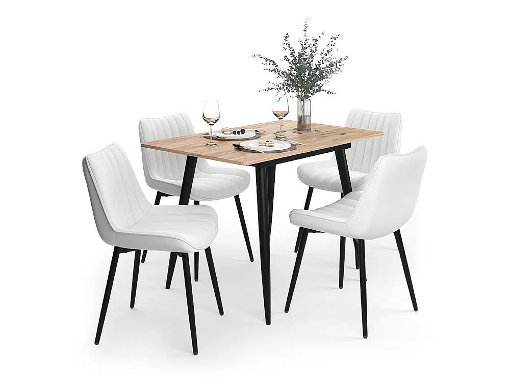 Dining table set goldkraft oak/black 110x70x75 beaver