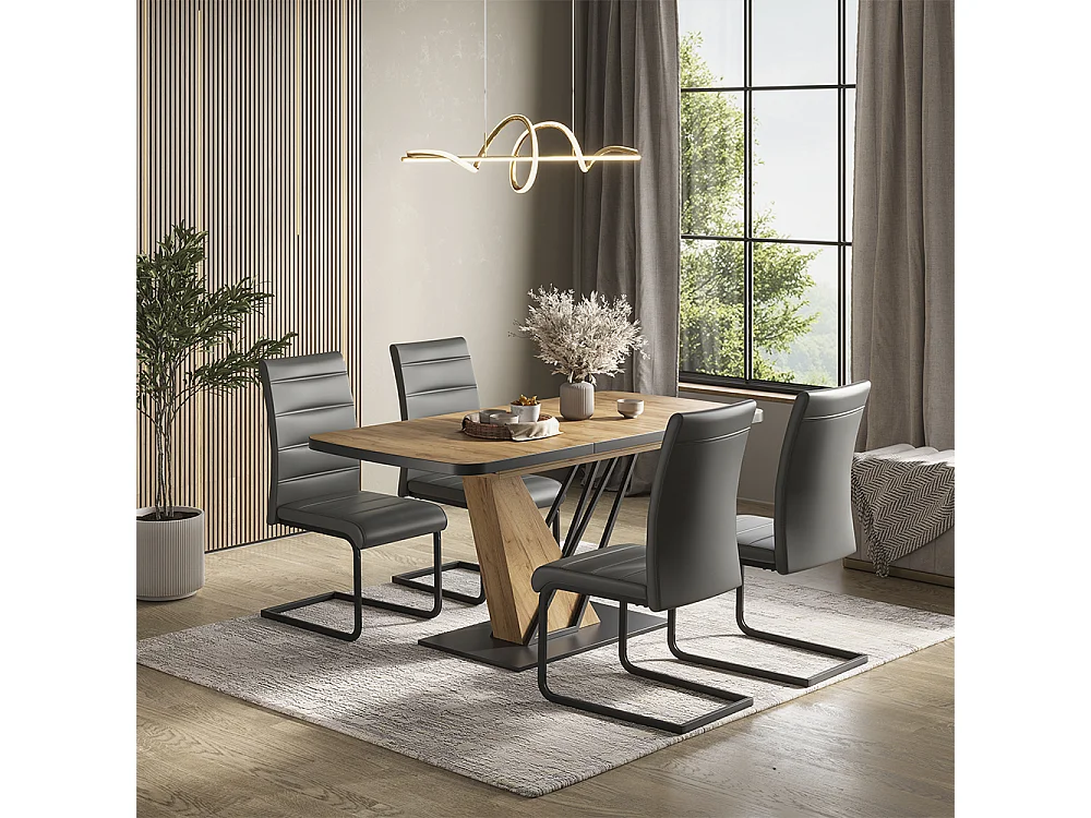 Eettafel set goudkleurig eiken 120x80x76 fenaro