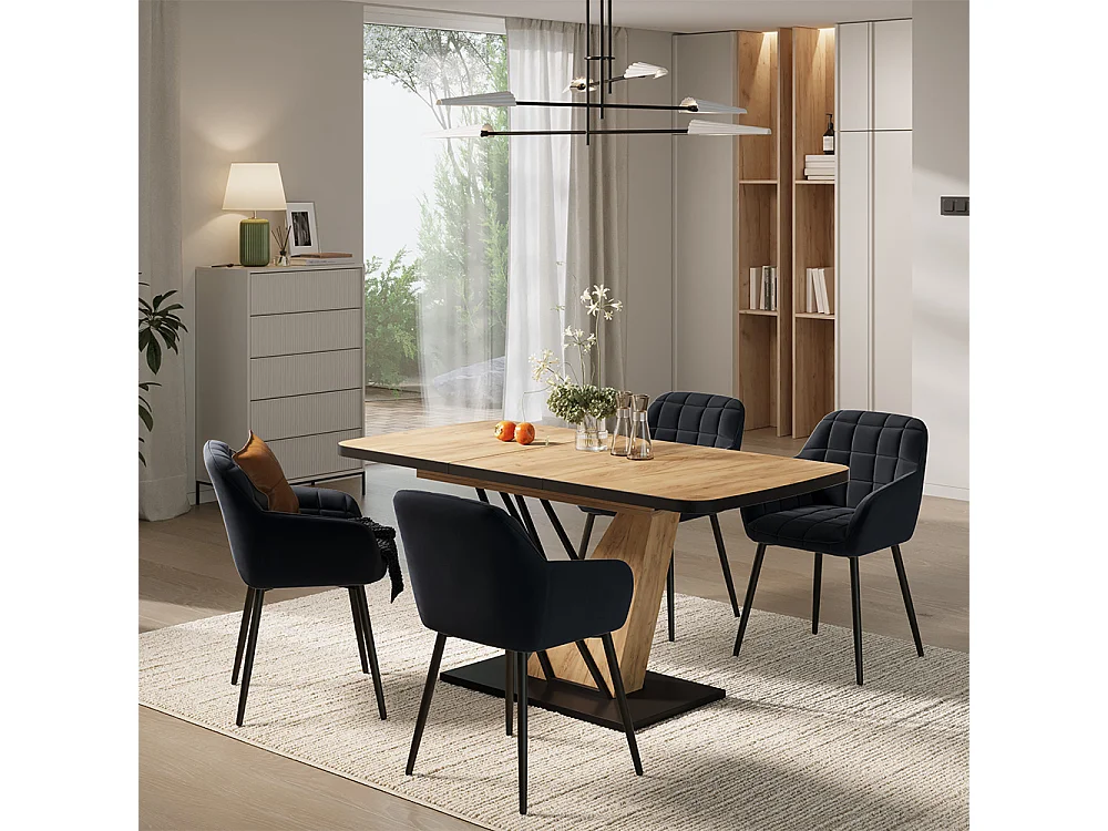 Dining table set goldkraft oak 120x80x77.4 fenaro