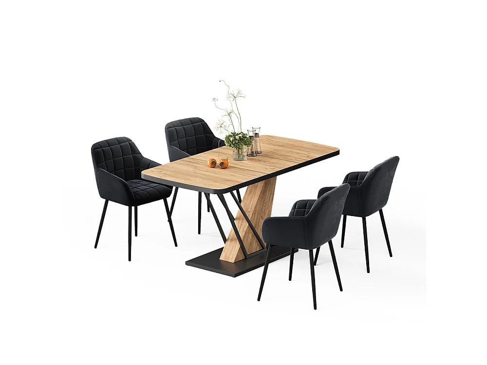 Dining table set goldkraft oak 120x80x77.4 fenaro