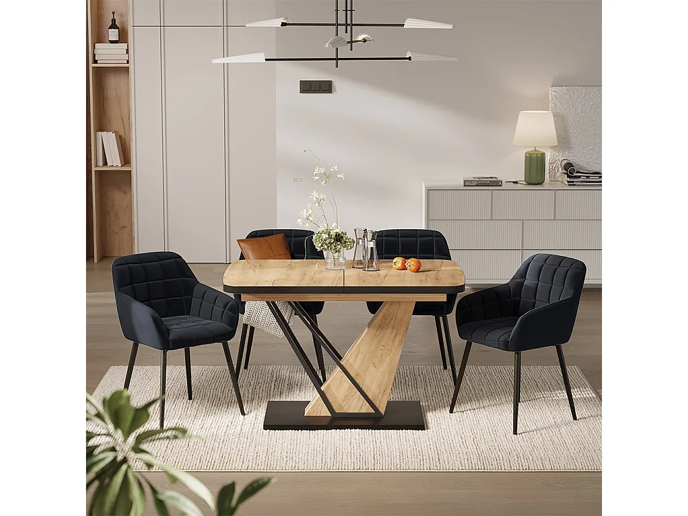 Dining table set goldkraft oak 120x80x77.4 fenaro