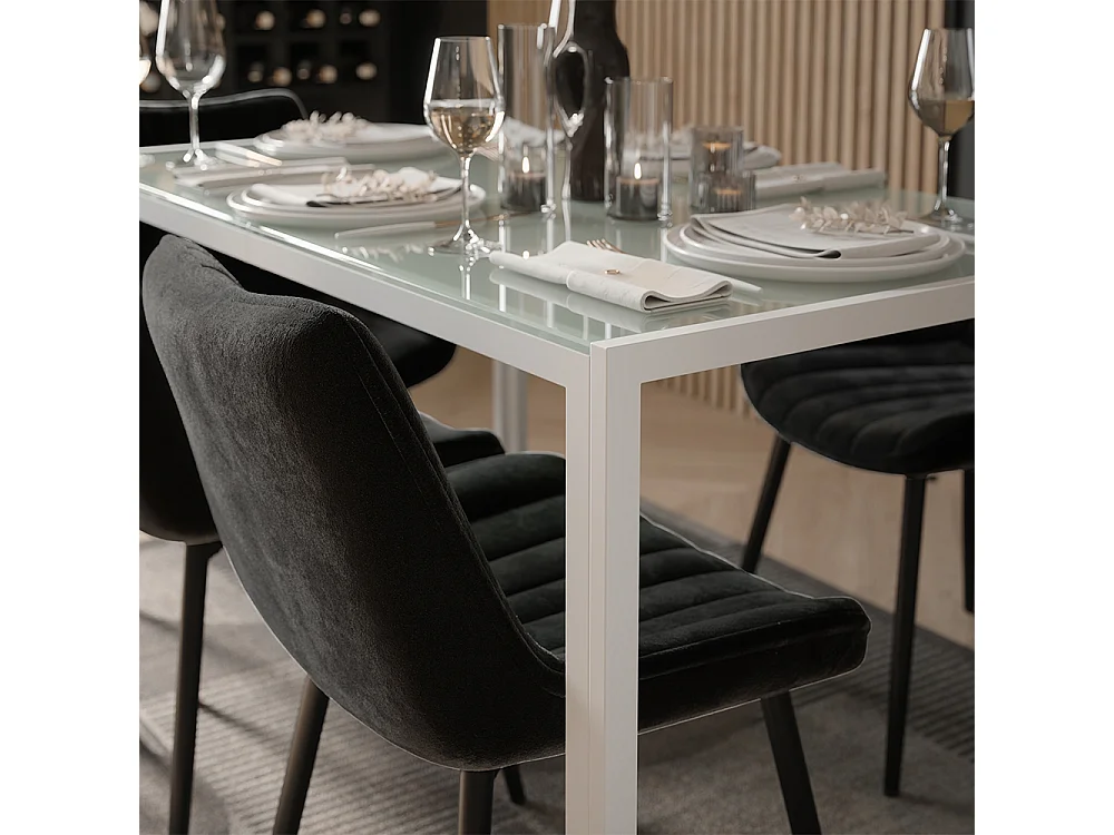 Ensemble de table à manger blanc 120x70x74.5 grand