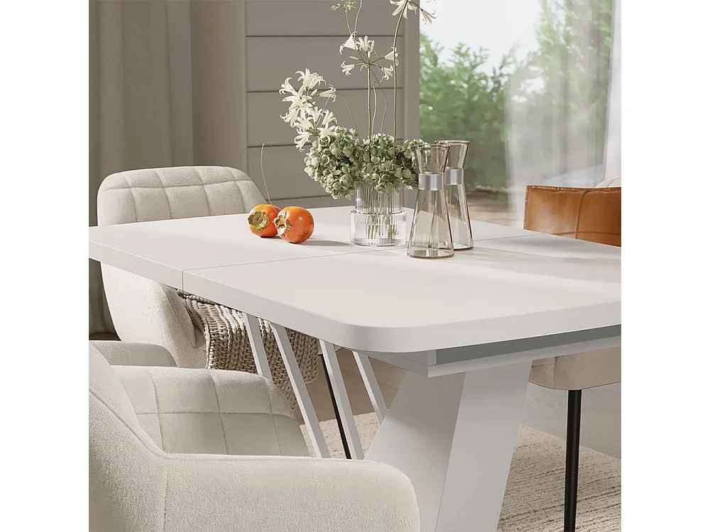 Ensemble de table à manger blanc 120x80x76 fenaro