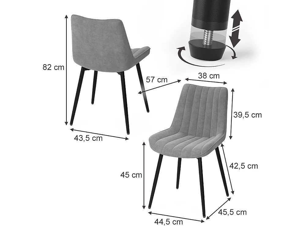Dining room chair grey/black 51x57x82 ravlo