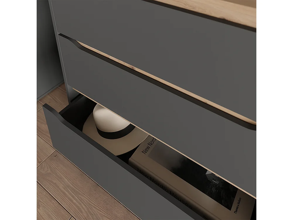 Dressoir antraciet/artisanaal eiken 80x48x100.7 ruben