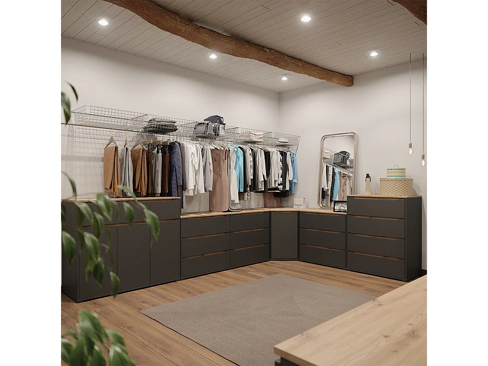 Dressoir antraciet/artisanaal eiken 80x48x100.7 ruben