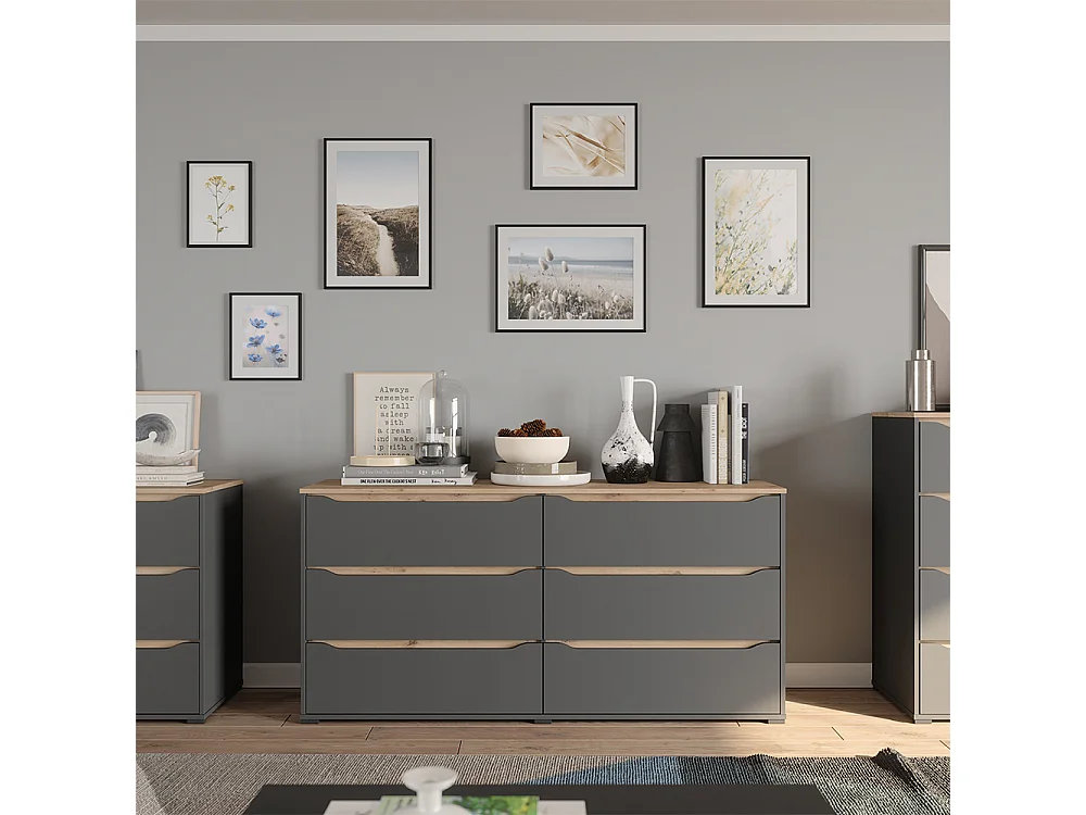 Dressoir antraciet/artisanaal eiken 160x48x76.6 ruben