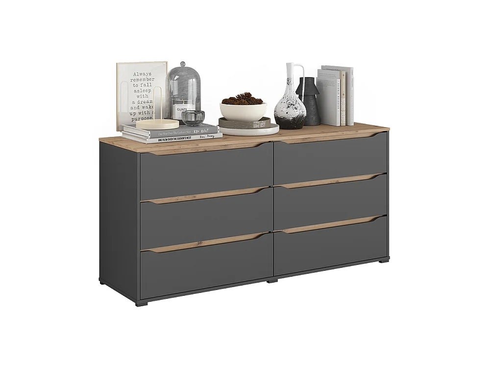 Dressoir antraciet/artisanaal eiken 160x48x76.6 ruben