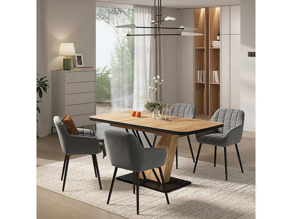 Dining table set goldkraft oak 120x80x77.4 fenaro