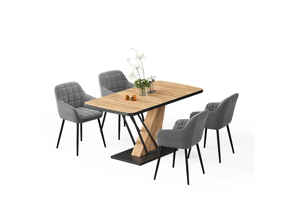 Dining table set goldkraft oak 120x80x77.4 fenaro