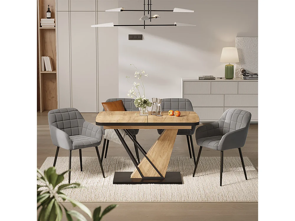 Dining table set goldkraft oak 120x80x77.4 fenaro
