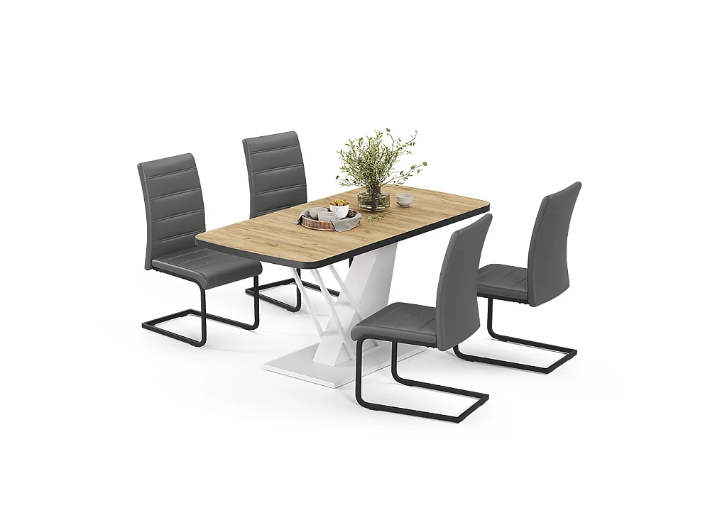 Dining table set goldkraft oak/white 120x80x76 fenaro