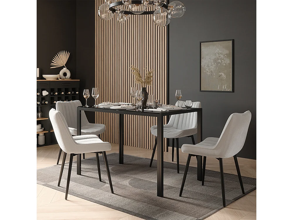 Conjunto de mesa de jantar preto 120x70x74.5 grand