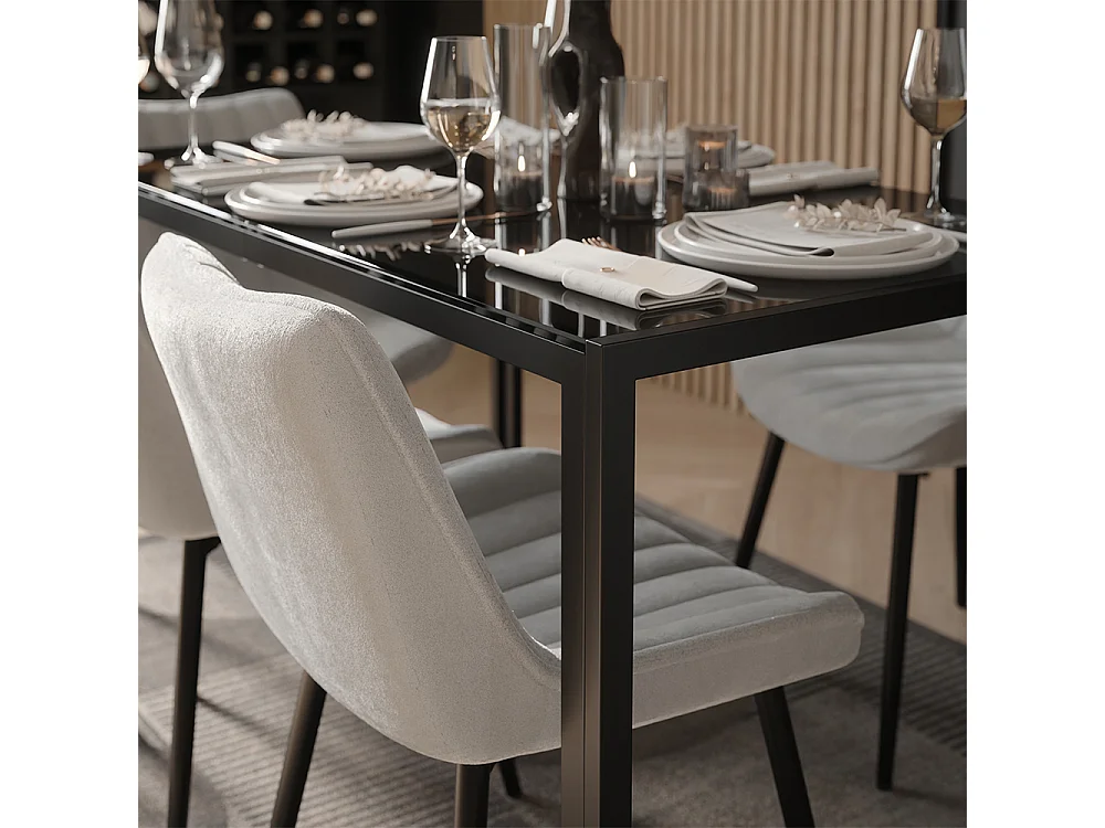 Conjunto de mesa de jantar preto 120x70x74.5 grand