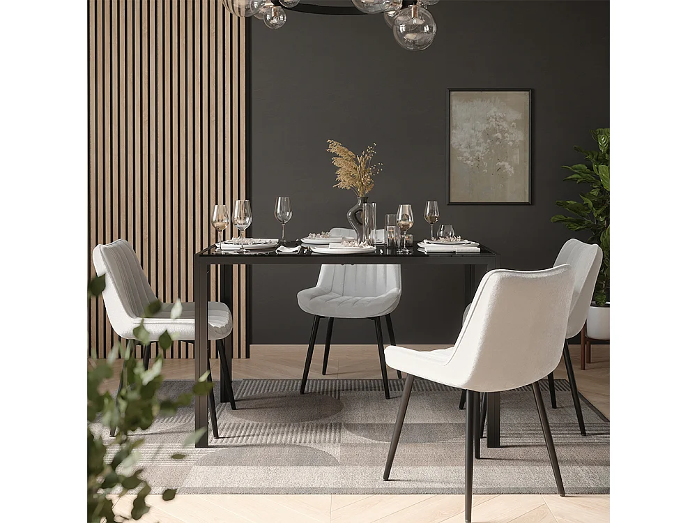 Conjunto de mesa de jantar preto 120x70x74.5 grand