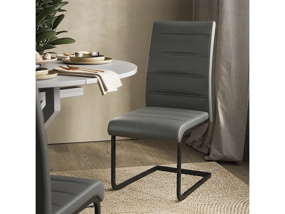 Dining table set white/grey 120x120x76.5 loyd