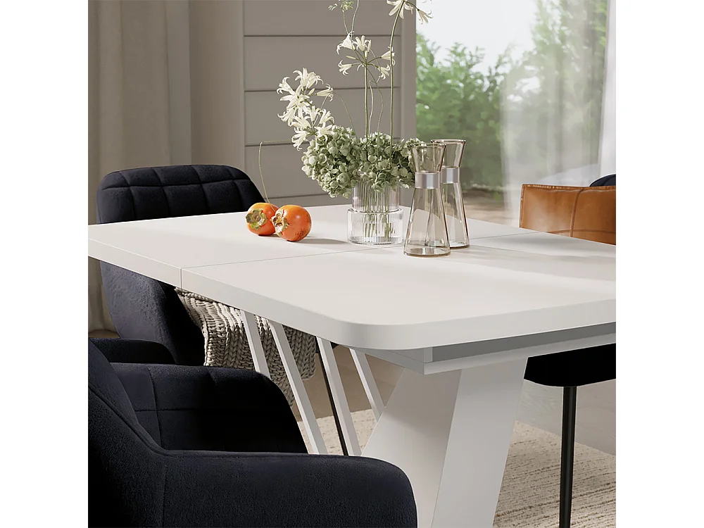 Dining table set white 120x80x76 fenaro