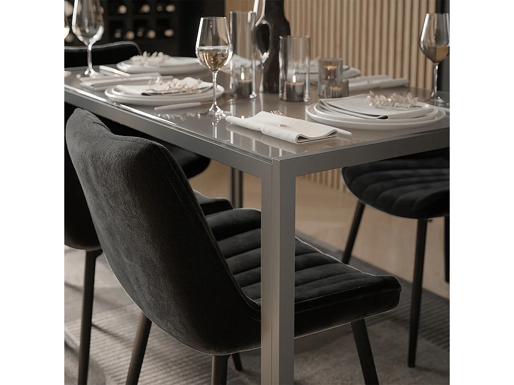 Dining table set grey 120x70x74.5 grand